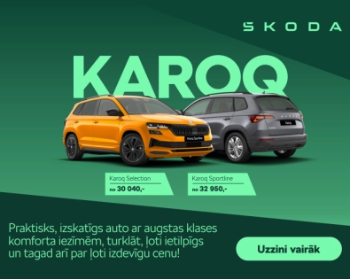 Piedāvājumā labi aprīkots Karoq par īpašo cenu!